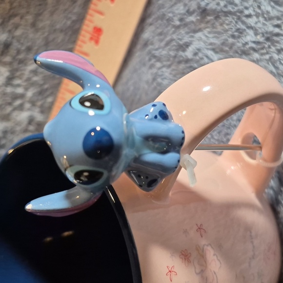 NWT Pink  and Blue Stitch Mug with Figurine Stirrer - Picture 5 of 12